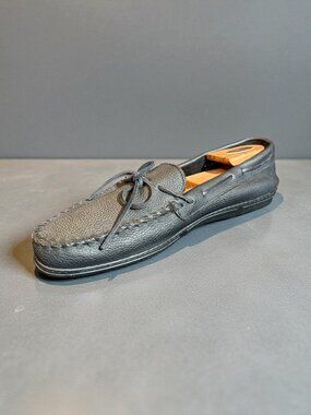 Minnetonka Leather Moccassin Men's Loafer Rubber Sole 10